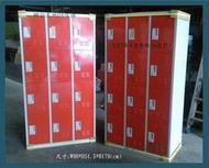  【辦公天地】12格訂製紅門置物櫃、三排12門員工置物櫃、鐵櫃、內務櫃…接單訂製品