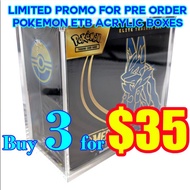 Acrylic Case for ETB 3 for $35 Display UV Proof English Pokemon TCG Cards Elite Trainer Box