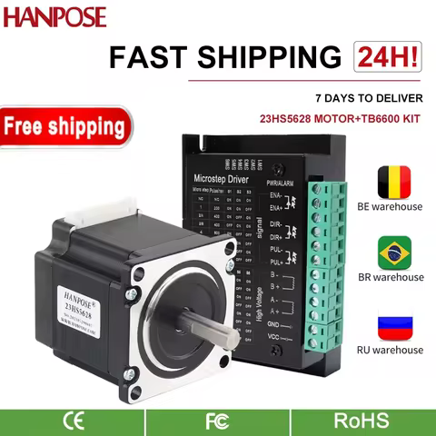HANPOSE NEMA23 stepper motor 23HS5628+ TB6600 driver controller 126N.CM For 3D Printer Monitor Equip
