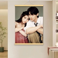 IU Border Yousi 21st Century Grandmaster Painting Solid Wood Scroll Wooden Custom Room Decoration Pa