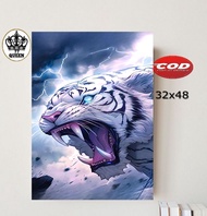 POSTER TEMA MACAN PUTIH/POSTER DINDING MACAN PUTIH/HIASAN DINDING/FOTO MACAN PUTIH/WALLDECOR