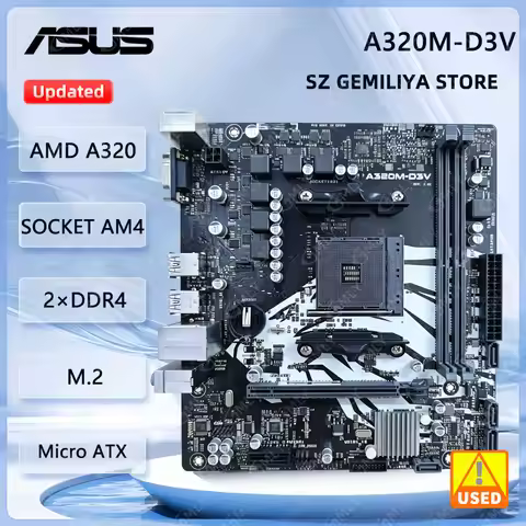 SHENQI A320M-D3V Motherboard AMD A320 Socket AM4 DDR4 64GB M.2 Ryzen 5 5600 Ryzen 3 3200 Ryzen 5 450