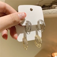 Dongdaemun Exaggerated Casual Style Multi-Hoop Earrings Style Classy Exaggerated Female Earrings Ear