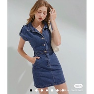 Airspace Voguish Denim Lapel Mini Dress