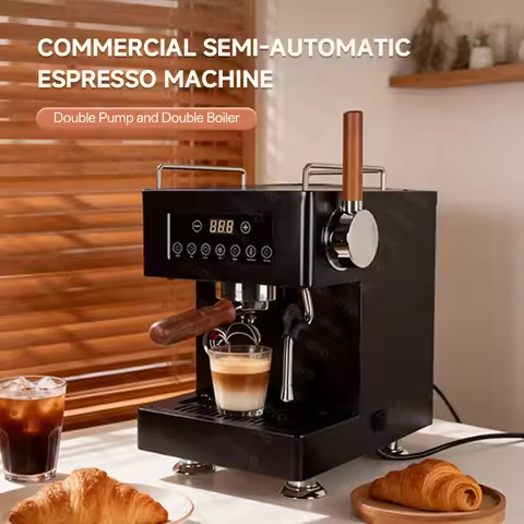 CAFOVO E147 9Bar Semi-automatic Espresso Machine PID+NTC Double ULKA Pump Double Boiler Coffee Machi