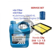 (Air Filter 17220-P2F-000 +Oil Filter Honda +lubrimaxx 10W40-4L Semi Engine Oil) HONDA CITY SX8 1.3 