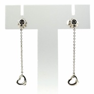 全新 ◇ TIFFANY&Co. Tiffany Elsa Peretti By the Yard AG925 1P 鑽石 2.6mm 邊框直徑 一對銀耳環 重量 1.4g 女士
