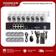 XIHANCAM Paket CCTV POE 8 Channel 8 Kamera Kit NVR POE 8CH 5MP Kamera CCTV POE Komplit Siap Pasang