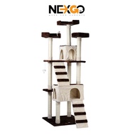 Wooden Cat Tree kucing Tree Rumah Scratcher Untuk Climb Mainan House Dengan Cat Tower Hammock Multi-Leve