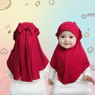 HIJAB Children's bergo ribbon back strap kindergarten elementary school age 1 2 3 4 5 6 7 to 8 years