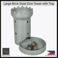 Large Brick Style Dice Tower with Tray | Fantasy Dice Roller for D&D RPG Games