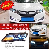 Mastersat HONDA City รุ่นปี 2015-18 Headamp โคมไฟหน้า ไฟวิ่ง Led +ไฟเลี้ยว ในกันชน ตรงรุ่น วัสดุ ABS