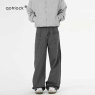 seluar jeans lelaki seluar baggy baggy jeans Seluar jeans hijau tentera retro Amerika jenama fesyen 