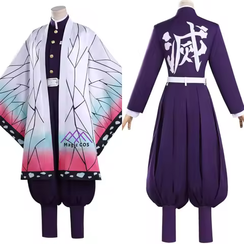 Popular Japanese Anime Cosplay Costume Shinobu Kocho Role Playing Purple Jacquard Uniform Men Women 