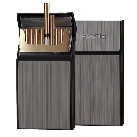 Portable Cigarette Box 20pcs Capacity Cigarette Case Metal Cigar Tobacco Holder Pocket Box For Slim