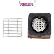 FIGHTN Japanese Charcoal Grill, Cast Metal Black Hibachi Grill, Portable Non Stick Fast Heating Wood