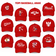 Topi Anak 17 Agustus / Topi Baseball HUT RI / Topi Agustusan Baju Adat