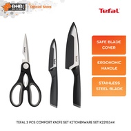 Tefal Collection 3 Pieces Stainless Steel Knife Set K221S344 (Paring 9cm + Chef 15cm + Scissor) Set 