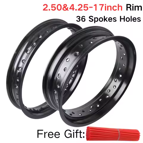 1 Set 2.50x17 4.25x17 Inch 36 Spokes Holes Rim Motorcycle 17'' Aluminum Alloy Spokes Rims 2.50*17" 4
