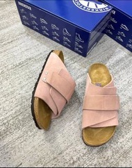 💜Birkenstock勃肯鞋 Kyoto魔術貼涼鞋 軟木底 休閒 沙灘鞋  男女同款 Two-word slippers, cork sole, casual beach shoes, same s