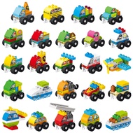 6 Sets Compatible with Lego Duplo Large Particle Building Blocks Urban Traffic Series Children Assembled Mini Car Airplane Model Boy and Girl Birthday Gift