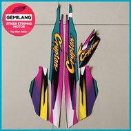 ◐ ㍿ ⊕ HITAM Striping Decal Polet Sticker yamaha crypton cripton 1995 1996 1997 Black list Standard