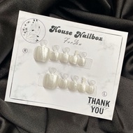 (Code C02) Pearl Mirror Toe Nails - Handmade Design Nails