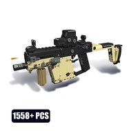 2024 MOC Military Series KRISS Vector Gun Model Building Blocks có thể bắn đạn vũ khí gạch đồ chơi c