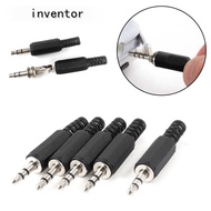 5Pcs/Lot 3.5mm HeadPhone Connector Male Two Channel Audio Jack Plug 3.5 Mm With Black Plastic Housin