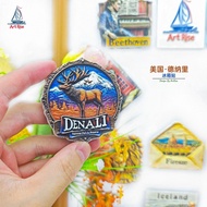 United States Denari National Park Refrigerator Stickers Three-Dimensional Magnetic Stickers Travel 