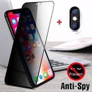 iPhone 15 Pro Max Plus 11 Pro X XR XS Max 8 7 6 6s Plus Privacy Tempered Glass Screen Protector + Camera Lens Film