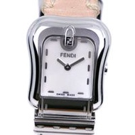 Pre-owned FENDI Beefendi watch, 3800L stainless steel and leather, Swiss-made, pink quartz movement,