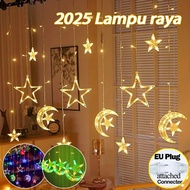 2025 LED lampu raya Lampu Hias Tirai 4M Lampu Bintang Waterproof Lampu Kelap Kelip Lampu Kamar Lampu