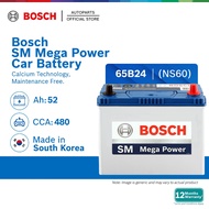 [DELIVERY ONLY] Bosch SM Mega Power Car Battery NS60 NS60L NS60R NS60LS NS60RS 65B24 Honda Proton