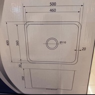 #SHG - Kitchen Sink Undermount Volk 5040 Ukuran 50x40 Stainless