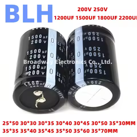 2PCS Aluminum Electrolytic capacitor 200V 250V 1200UF 1500UF 1800UF 2200UF 25*50 30*30 30*35 30*40 3