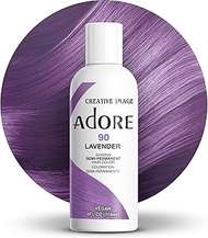 Adore Semi Permanent Hair Color - Vegan and Cruelty-Free Purple Hair Dye - 4 Fl Oz - 090 Lavender (P
