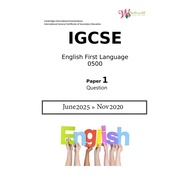 IGCSE English First Language 0500 | Paper 1 | Question Papers