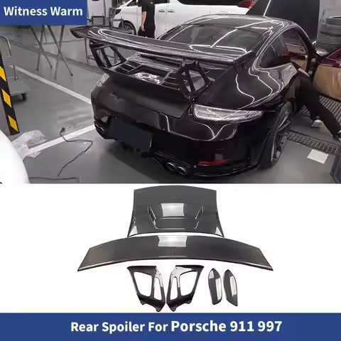 For 911 997 997.1 997.2 GT3 RS Style Carbon Fiber FRP Rear Spoiler Wing for Porsche 911 Carrera 997.