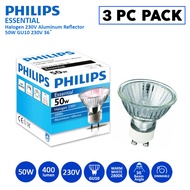 3 PC Pack | Philips Essential Halogen 230V Aluminum Reflector | 50W GU10 36° Dimmable