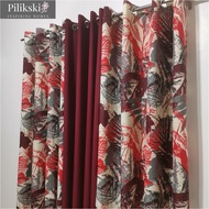 CA55Y - Forest Maroon Mid Sold Per Pc Or 3in1 Set Ring Curtain ( 5 ft - 152 cm To 7 ft - 213 cm )