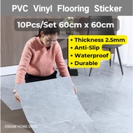 PVC - (10 Keping) 60cm x 60cm Pelekat Lantai Marmer Vinil / Lantai Stiker Rumah / PVC Vinyl Marble F