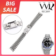 20 21mm Luxury 316L Stainless Steel Wrist Watch Band Bracelet Jubilee with Oyster Clasp For Rolex GM