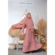 Azkia muslim Dress in milo busui friendly color by amnion hijab