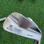 Miura ไม้กอล์ฟปลอมเซทเหล็ก MC-502สีเงินอุปกรณ์ฝึกสวิงมือขวาสำหรับนักกอล์ฟที่มีความแม่นยำและออกแบบให้