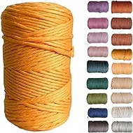 All for Knotting Egyptian Giza Single Strand Macrame Cord for Wall Hangings Plant Hangers Coasters Purses Keychains Mandalas Weaving Supplies Made in Turkey (Marigold, 5mm)
