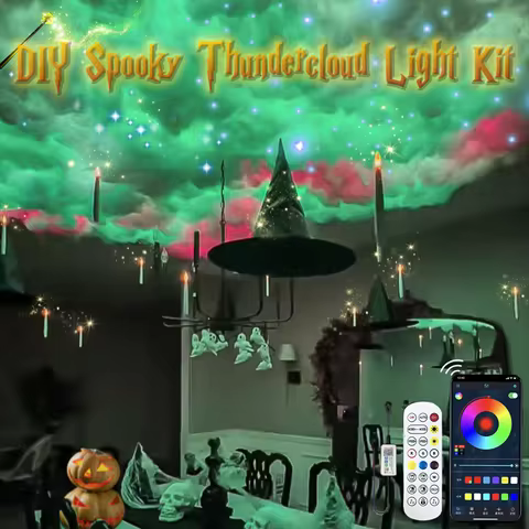 Halloween Decorations Thunder Cloud Lights LED for Ceiling 2/4sqm 3D Colorful Cloud Lights Kit for G