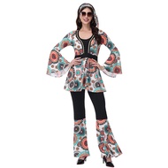 Women's Halloween Party Disco Sequin 70's Dance Costume Outfit Dress