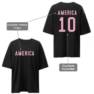 Customized Y2K Style Graphic Loose Fit Women Tee, Upload Your Personalized Lucky Number, Text/Name/M