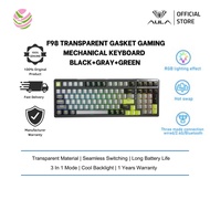 AULA F98 Gaming  Mechanical keyboard 2.4G/BT/Type-C  99Keys Black + Gray + Green (Gray wood switch V